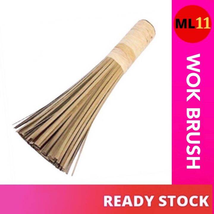Bamboo Wok Brush/Berus Kuali/Sapu Lidi Pendek/Berus Kering Lazada