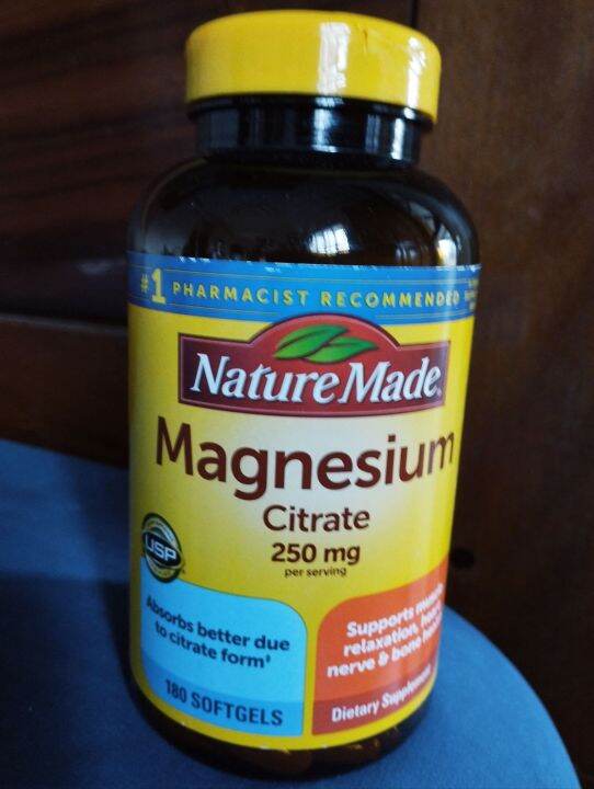 Nature Made Magnesium Citrate, 250 mg, 180 softgels Lazada PH