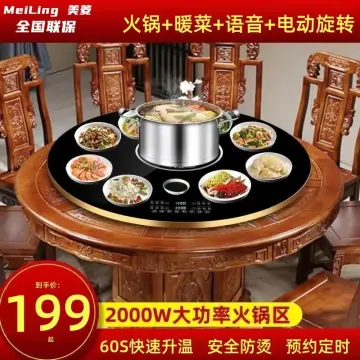 Hot pot table induction cooker integrated with induction cooker hot pot  table dining table hot pot shop induction cooker dining table with turntable