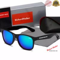 แว่นตากันแดด Richard Wayfarer RW604 UV400 sunglasses Shiny Black Frame | Blue Lens กรอบดำ | เลนส์น้ำเงินรับประกัน1ปีเต็ม