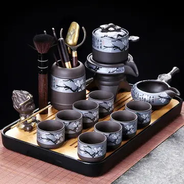 Ceramic Teapot Chinese Teawere Retro Designer Cool Purple Sand Ceramic  Teapot Set Travel Kong Fu Tea