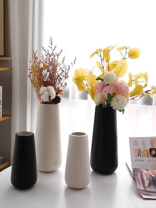 COD！vase แจกันเซรามิก ห้องนั่งเล่น ตกแต่งบ้าน สไตล์นอร์ดิก ขนาดกลาง ใหญ่ HP052 Lazada.co.th