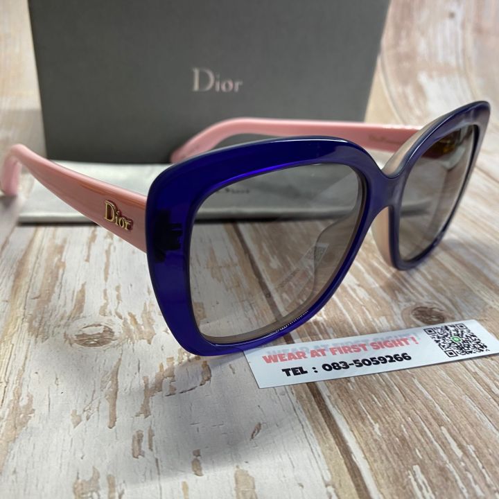 แว่น-dior-promesse2-แว่นตากันแดด-ของแท้100-รับประกัน1ปี-รุ่น-3ijeu-สีน้ำเงิน-ชมพู-christian-dior-made-in-italy