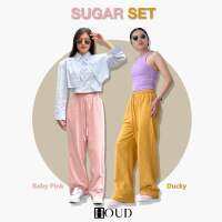 Sugar Set Basic Pants Basic Pants (สีเบบี้พิงก์และสีดั๊กกี้) รุ่นเบสิคสไตล์มินิมอล กางเกงขายาวผ้าคอตตอนลินิน กางเกงขายาวผ้า cotton linen