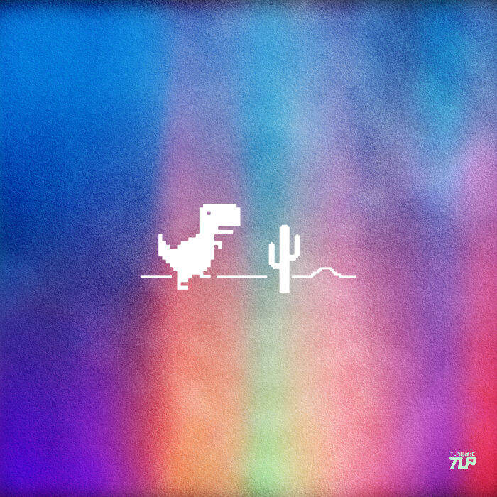 Cactus Offline Dino' Sticker