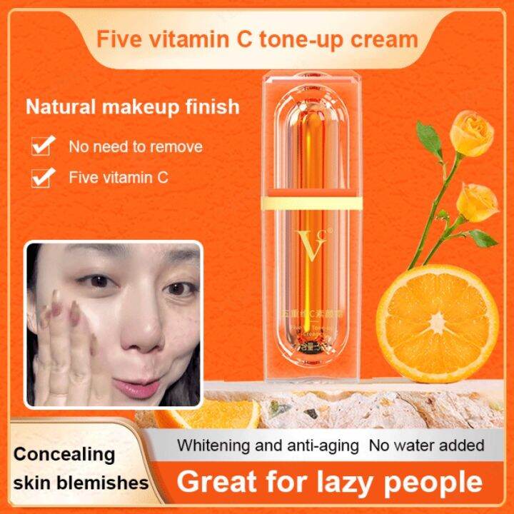 Vitamin C Lazy Makeup Primer Tone Up cream Concealer Cream Moisturizing