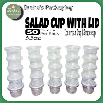 250ml Disposable Plastic Cups With Lids Salad Cup Transparent Plastic  Dessert Bowl Container With Lid For Bar Cafe Home Party - AliExpress