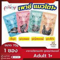 Pramy Cat Food พรามี่ (1 ซอง) อาหารเปียกแมวโต เกรดซุปเปอร์พรีเมียม ไม่เค็ม รสชาติอร่อย ผลิตจากเนื้อปลาขาว 70g./ซอง(Pa Ruai)