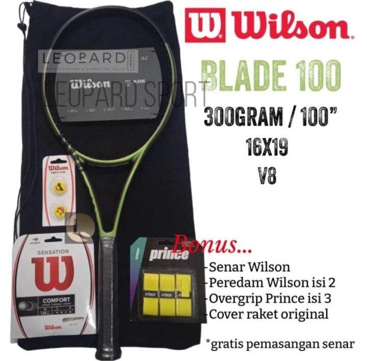 Raket Tenis WILSON BLADE 100 16x19 V8 Berat : 300g / Tennis Racket ...