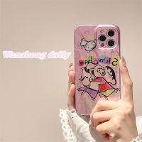 Wansheng เคสโทรศัพท์มือถือลายภาพวาดสีน้ำมันลายกราฟฟิตีแนวญี่ปุ่นลายอะนิเมะการ์ตูนสำหรับ iphone13promax iPhone 13เคสกันตกแบบใหม่สำหรับผู้หญิง14Pro 12สองในหนึ่ง14PM