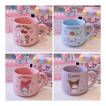 Sanrio Illustration Mug with 3D Phone Holder Cup Lid 400ml Hello Kitty Pink 400ml