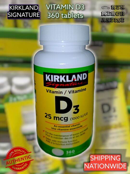 Kirkland Vitamin D3 360 tablets 25mcg Authentic Lazada PH