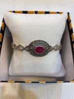 925, 92.5% sterling silver bracelet jewelry, 13.90g, size 19cm, inlaid with precious Ruby stone, product of Thailand ??t16