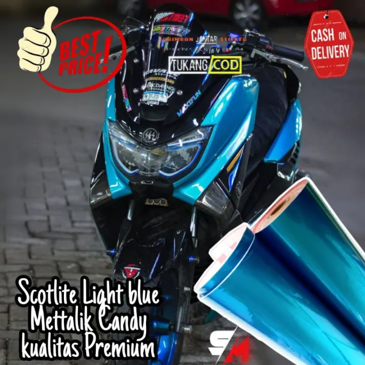 Stiker Skotlet Biru Muda Metalik Candy Sky Blue Skotlet Motor Lazada