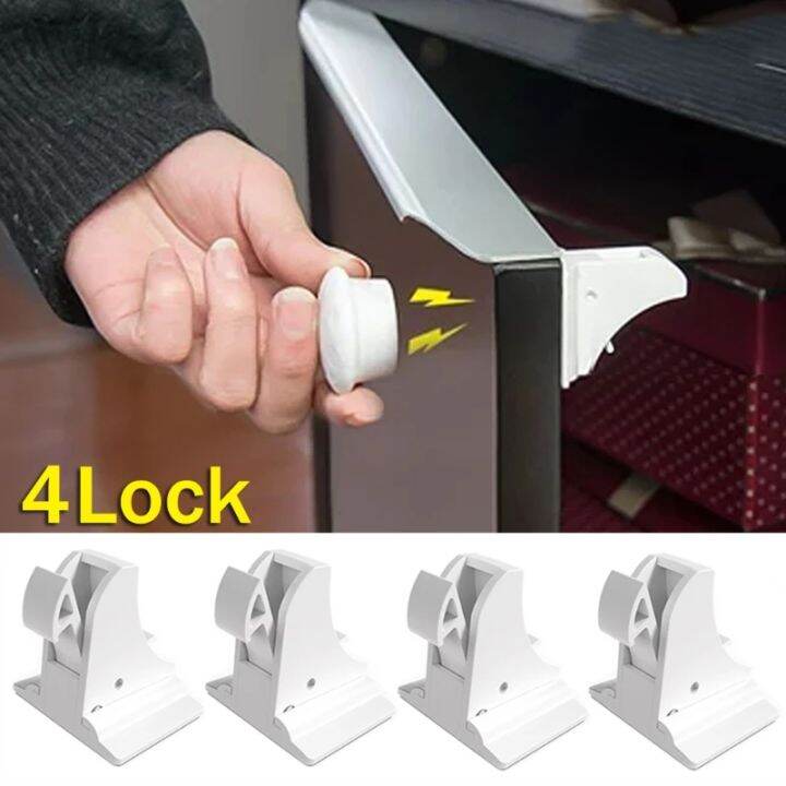 4pcs/set Locks Child Safety Locks Invisible Latchs Punching