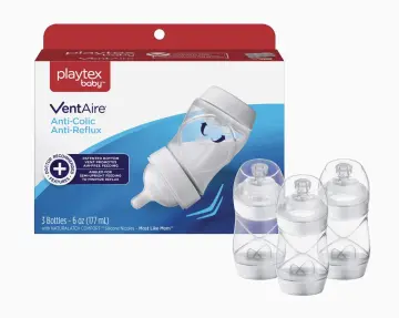 Playtex Baby VentAire Bottle for Boys Helps Prevent Colic and Reflux 9  Ounce Blue Bottles 3 Count