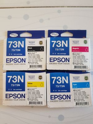 Epson 73N ดำ , สีเหลือง , สีฟ้า , สีชมพู  ของแท้ใหม่ 100% สินค้ามีรับประกันจากทางร้าน 1 เดือน