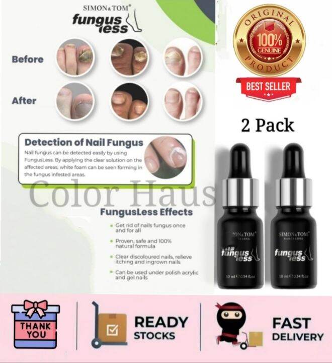 2 PACK DEAL SIMON & TOM NAIL FUNGUSLESS Treats Nail Fungus, Clear