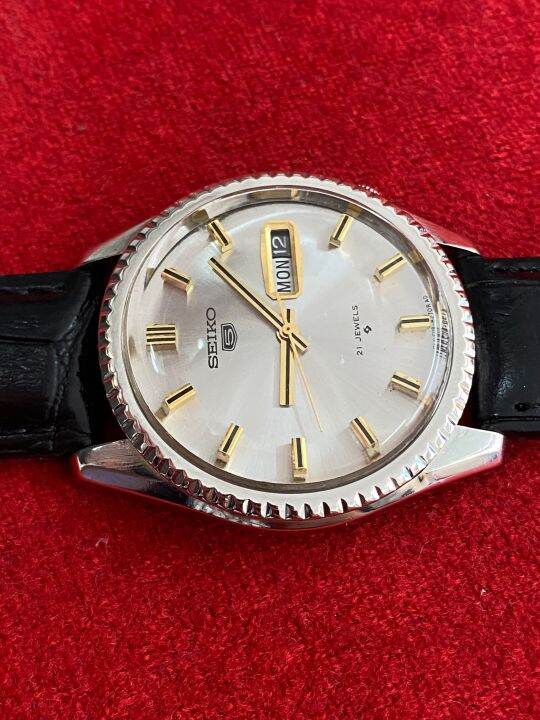 seiko5-21-jewels-automatic-ตัวเรือนสแตนเลส-นาฬิกาผู้ชาย-นาฬิกามือสองของแท้