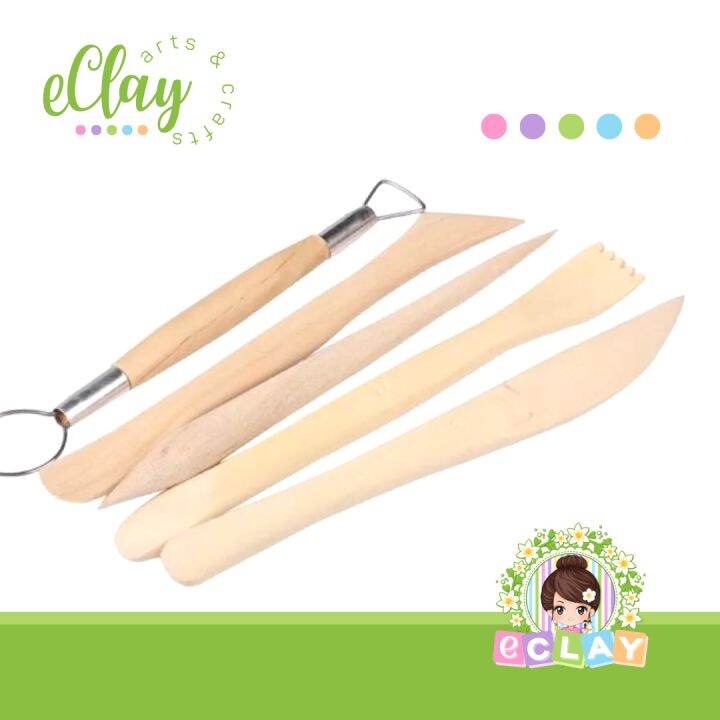 5pcs WOODEN SCULPTING TOOL SET FOR POTTERY CLAY, etc Lazada PH