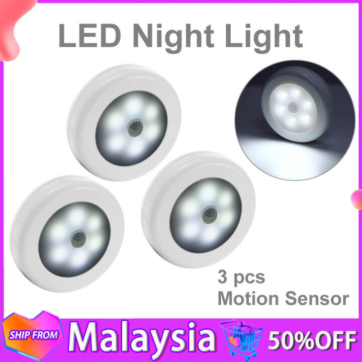 Led Wireless Night Light Batterypowered Stickon Tap Touch Lamp