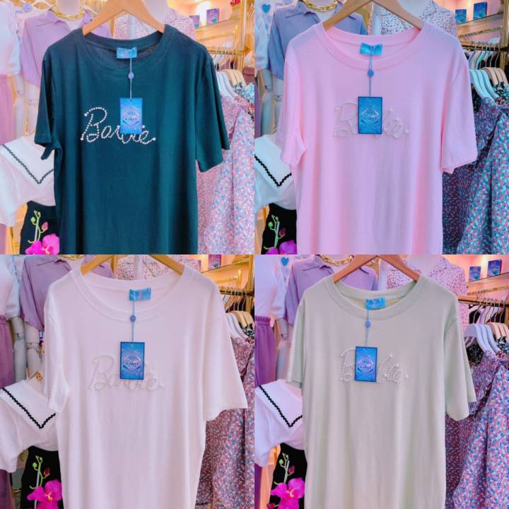 175-l-เสื้อสาวอวบเสื้อยืดสาวอวบปักไข่มุกbarbie-สวยหรู