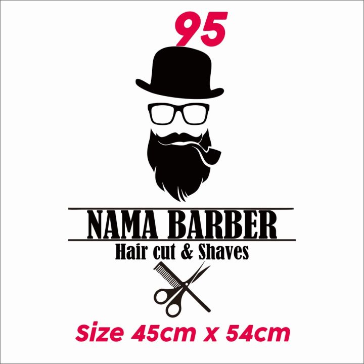 0wall Stiker Dinding Barbershop Hiasan Dinding Cutting Sticker Tembok Kaca Custom Nama Pangkas 