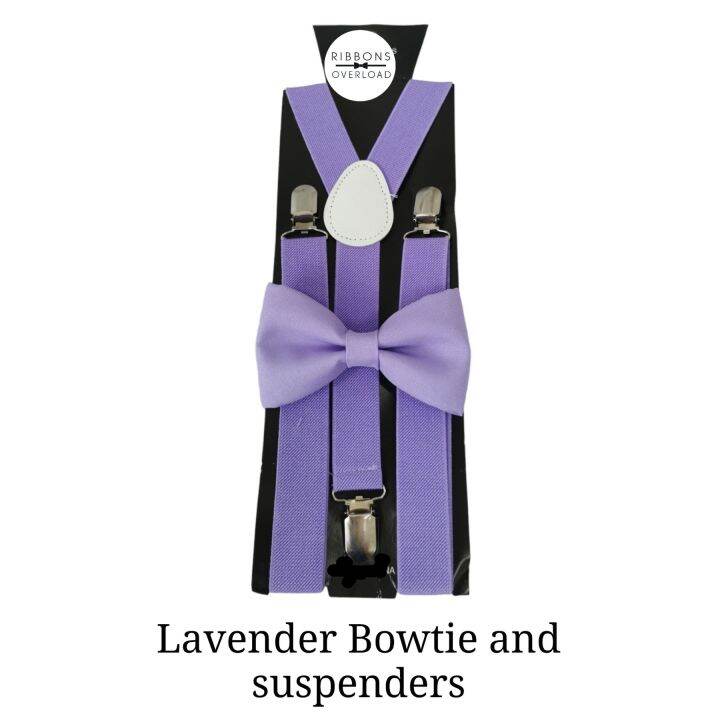 Lavender kid suspenders and bowtie (38yrs old) Lazada PH