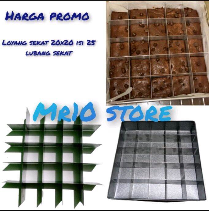 loyang brownies sekat 20x20 isi 25 lubang sekat/loyang sekat Lazada