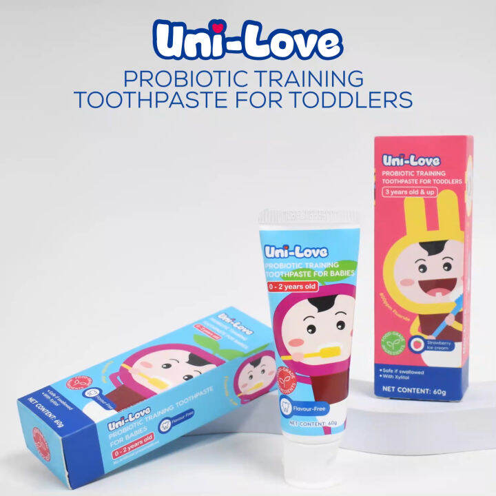 UniLove Probiotic Training Toothpaste Strawberry Ice Cream (3+ Years