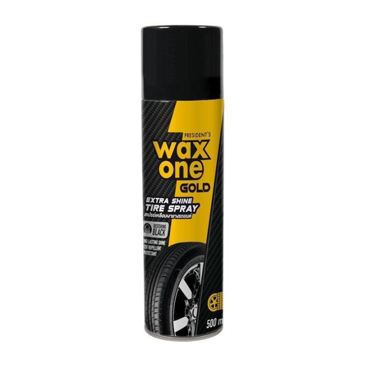 WaxOne Gold สเปรย์เคลือบเงายางรถยนต์ ยางดำเงางาม เงาตาแตก Extra Shine Tire Spray 500 ml.