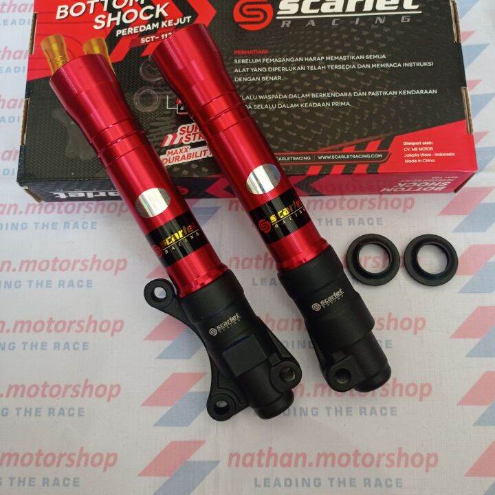 BOTTOM SHOCK DEPAN SCARLET RACING BONUS SEAL SHOCK MIO SPORTY MIO SOUL