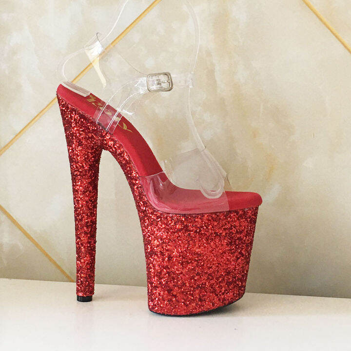 Denova's Women's Glitter Very High Heel Pole Dancing Plus Size Ankle