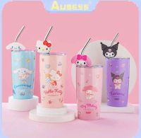 #พร้อมส่ง  แก้วซานริโอ้ เก็บร้อน​ และเย็น​ 2in1 600ml แถมหลอดสแตนเลส