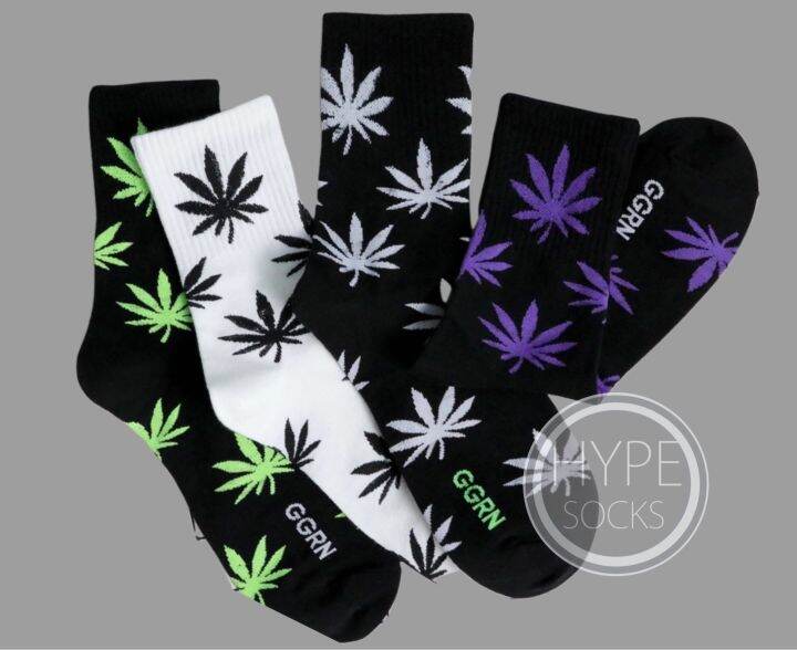 Korean Socks Maple Leaf Weeds Iconic Socks • [CH] | Shopee Philippines