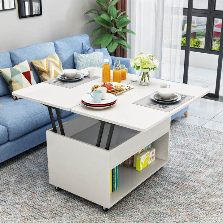 MultiFunctional Folding Lifting Coffee Table Changing Dining Table DualUse Retractable Rice