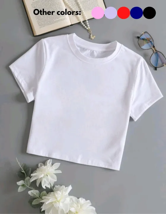 A2Z 4 Kids Set Gonna E Crop Top Per Ragazze - Tinta Unita, Manica Corta, Colore Rosa, Taglia 13 Anni - 3