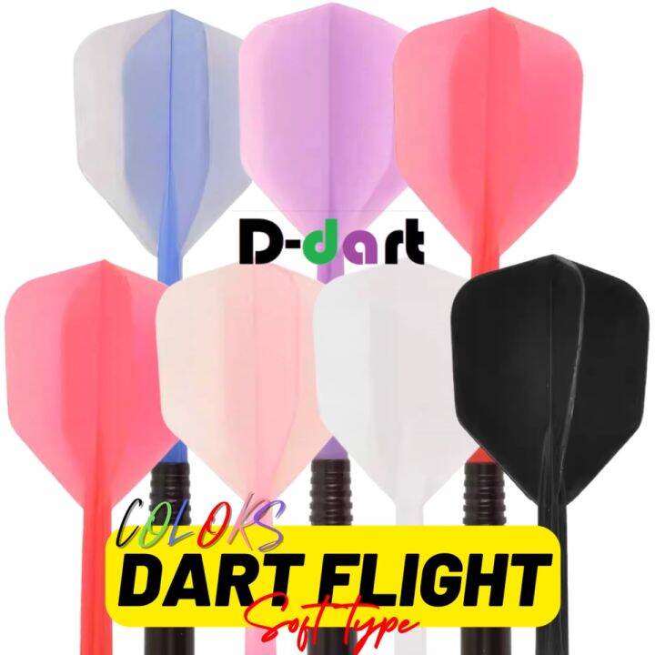 COLORS DARTS FLIGHT STANDARD SHAPE 6 Colors Unbreakable Integrated