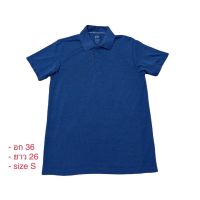 Uniqlo เสื้อโปโล แขนสั้น กระดุมหน้า ผ้ากีฬา ใส่สบาย (สีคราม)