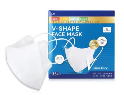 Oni V-Shape Face Mask หน้ากากอนามัย ทรง V-Shape (1กล่อง 35ชิ้น) สีขาว 🇯🇵 (Size M)