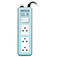 SUNTECH ชุดปลั๊กพ่วง 10A 3ช่อง 1สวิตช์ 5ม. สีฟ้า 0.75 Sq.mm. 2,200W [PS1S3R-B-07505]