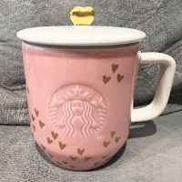 แก้ว Starbucks Pink Heart Lid Collection Valentine 12oz