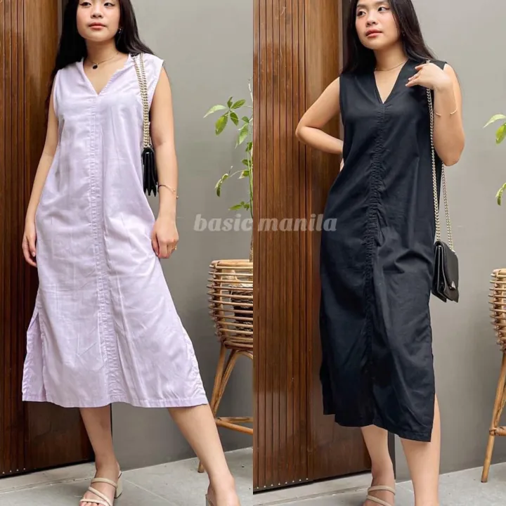 BASIC MANILA Lazy Sunday Linen Dress Lazada PH