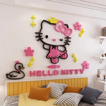 3D Acrylic Hello Kitty Wall Decoration Sticker for Baby Room