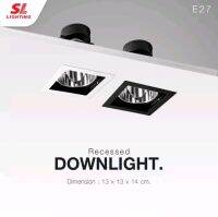 SL-6-B-661โคมฝัง Recessed DownLight SL LIGHTING 1,2,3 Channels SL-6-662/SL-6-SW-663โคมไฟดาวน์ไลท์ E27 แบบฝัง ฝ้า ทรงสี่เหลี่ยม รุ่น SL-6-661