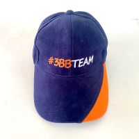 หมวกแก๊ป 3BB TEAM/หมวกวิ่ง/สีน้ำเงินเข้มแต่งขอบสีส้ม