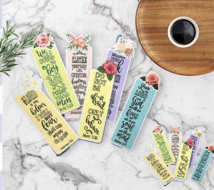 TruthSeekers 6pcs/set Laminated Cute Bookmarks with Bible Verses ...