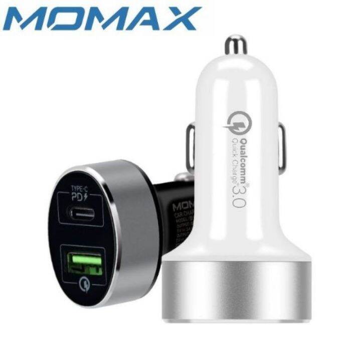 MOMAX UC10 Dual Port TypeC PD Car Charger Lazada PH