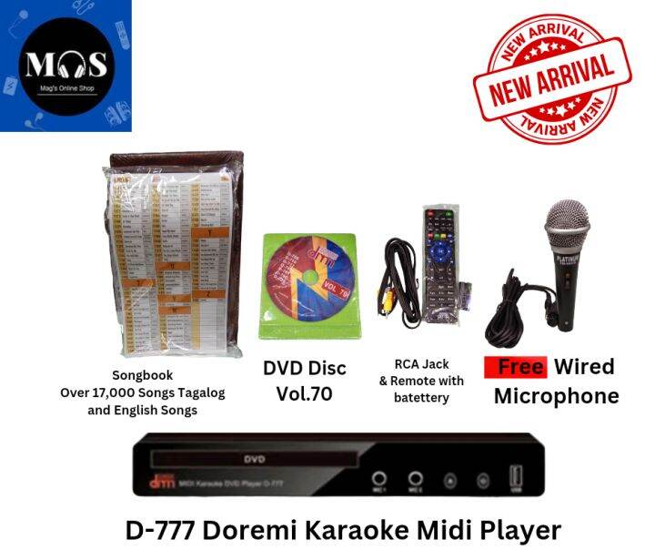DOREMI D777 drm MIDI Karaoke DVD Player(with over 17,000 Tagalog and
