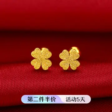 Four leaf sale clover earrings gold